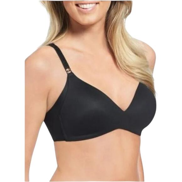 Warner's No Side Effects Wire-Free Bra, Black, Size 38B - Picture 1 of 2